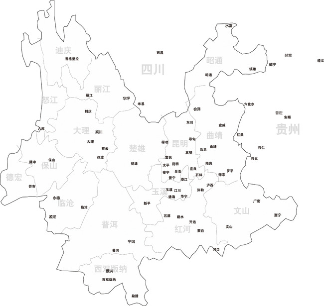 云南地形图: 云南旅游图: 云南交通图: 审图号:云s(2005)178号图片