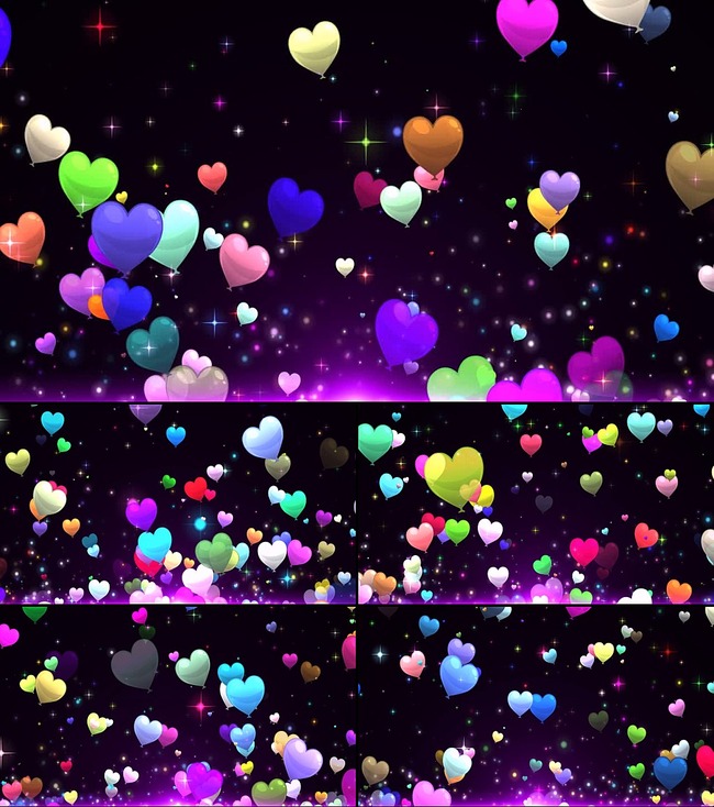 爱心气球粒子星光星空婚礼婚庆视频模板下载(