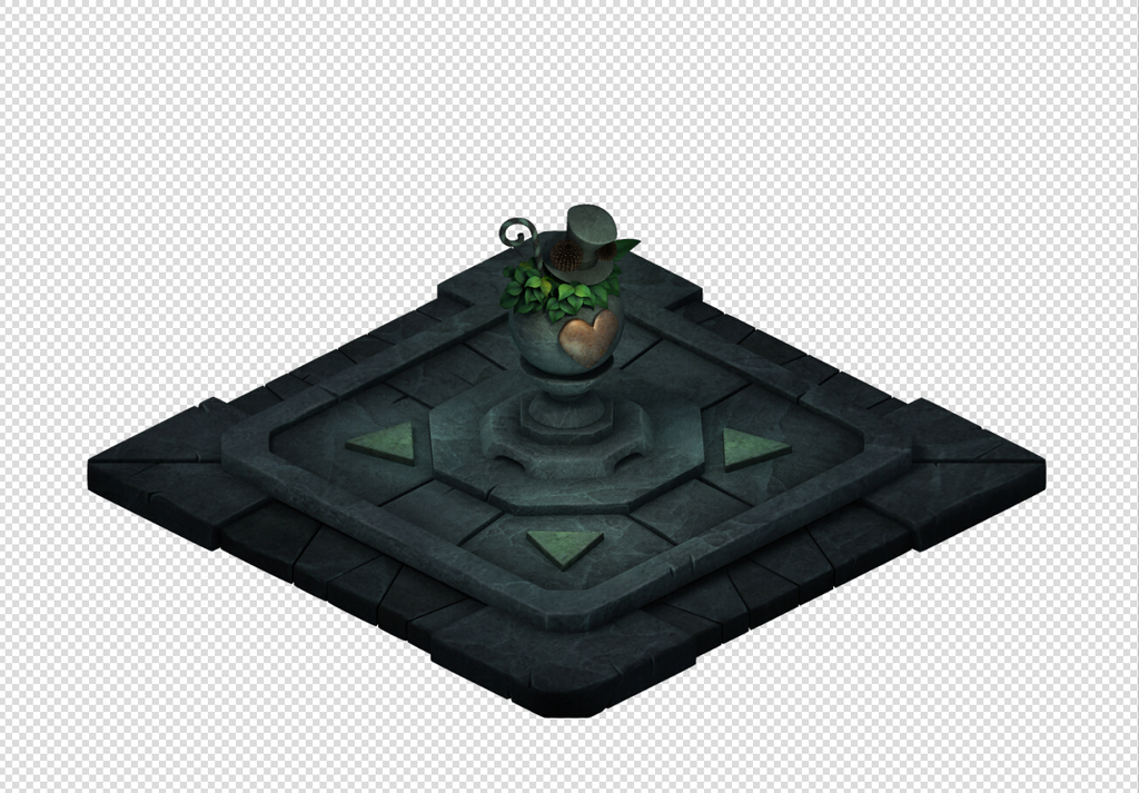 Q版三维可爱卡通场景古典欧式地砖模块模板下