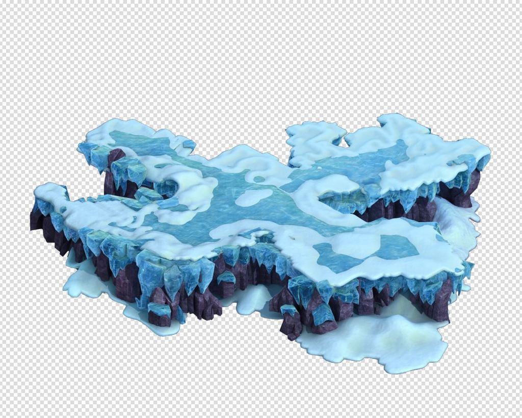 2.5D三维游戏卡通古代雪山场景模型模板下载