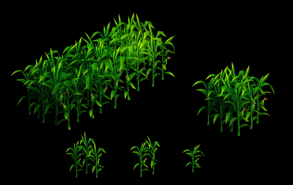2.5D三维游戏卡通植物树苗群模板下载(图片编