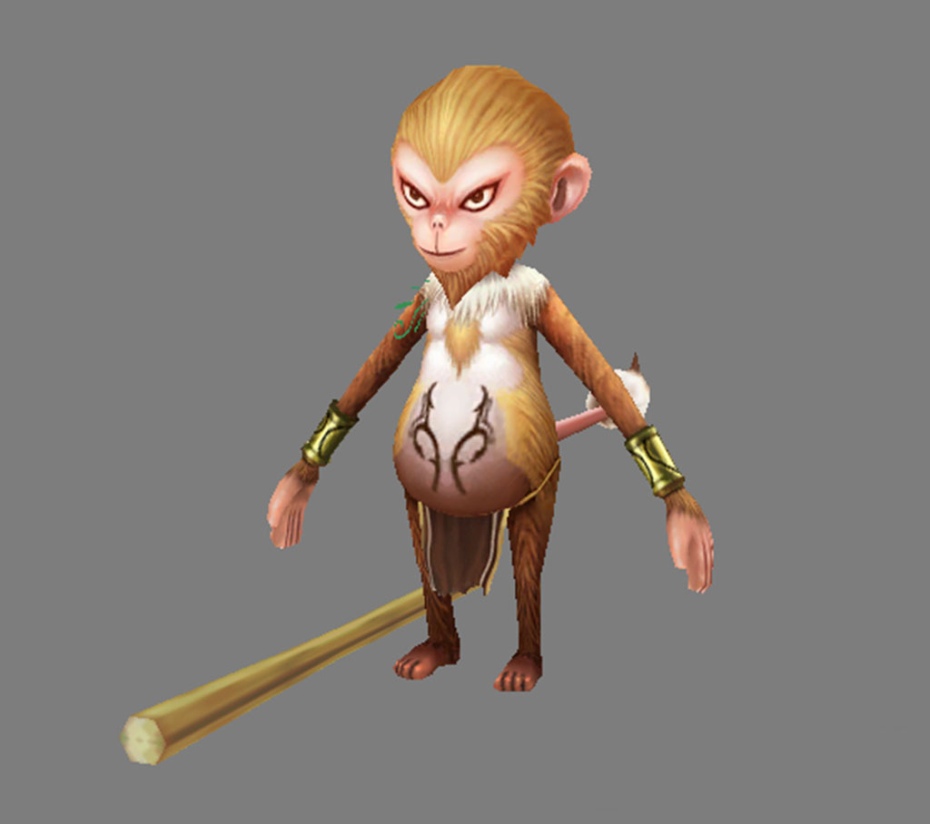 2.5D卡通孙悟空游戏模型一个模板下载(图片编