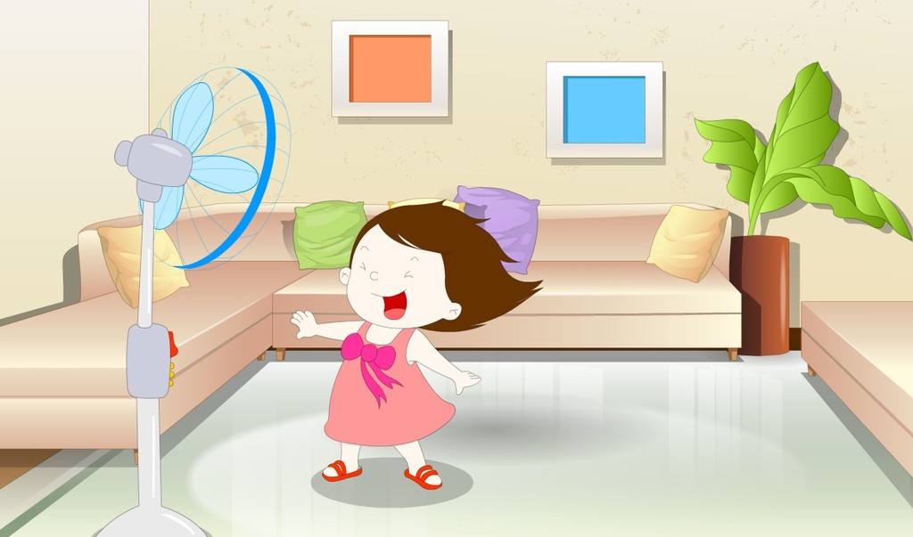 flash<em>吹电风扇</em>小女孩动画模板下载(图片编号:1
