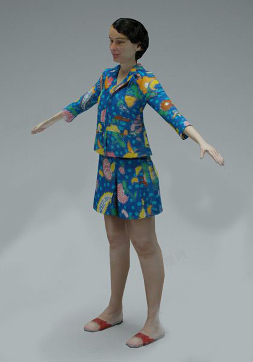 3D穿花裙的女人模板下载(图片编号:13634481