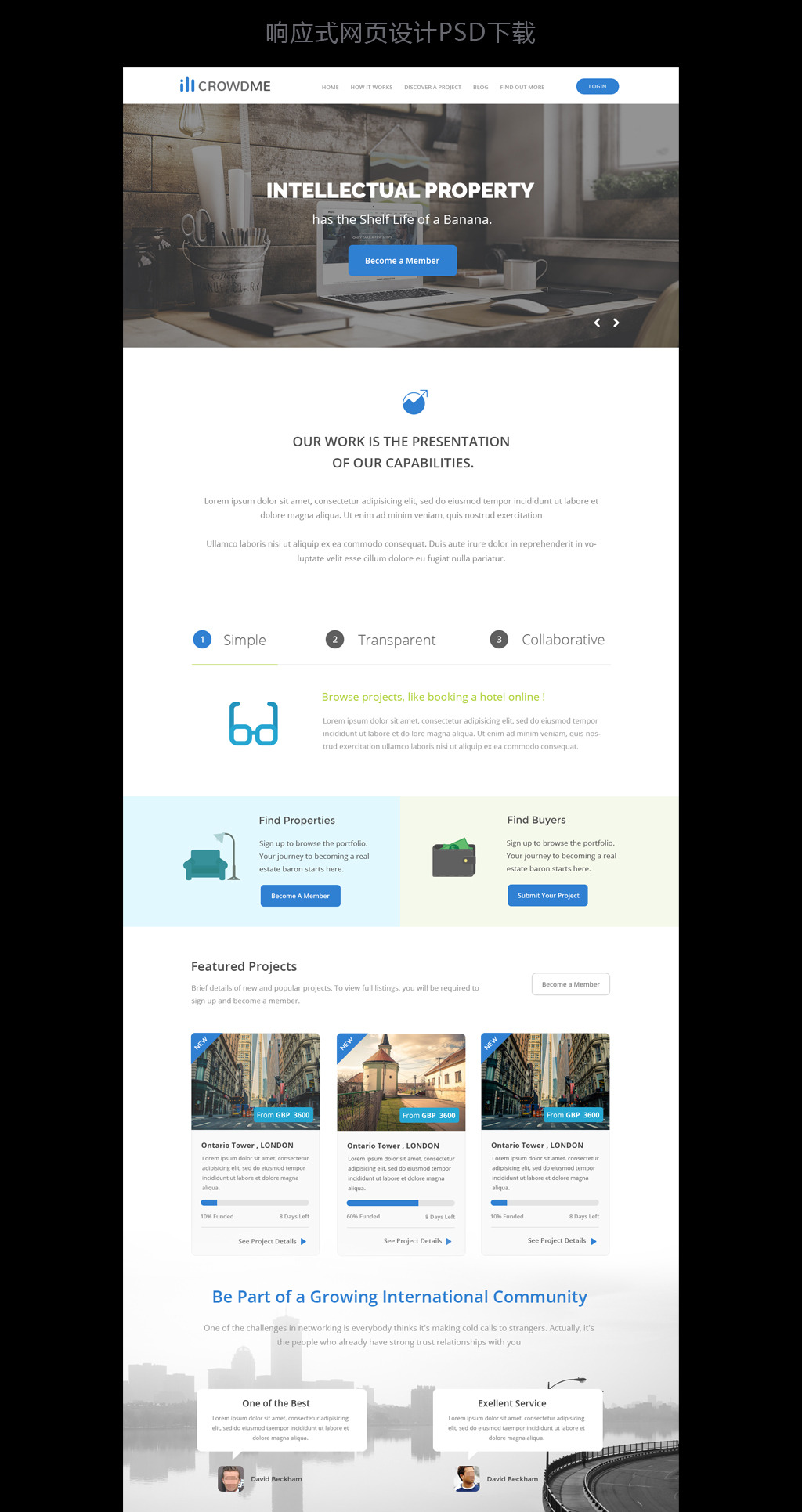 扁平化网页web设计源文件模板下载(图片编号
