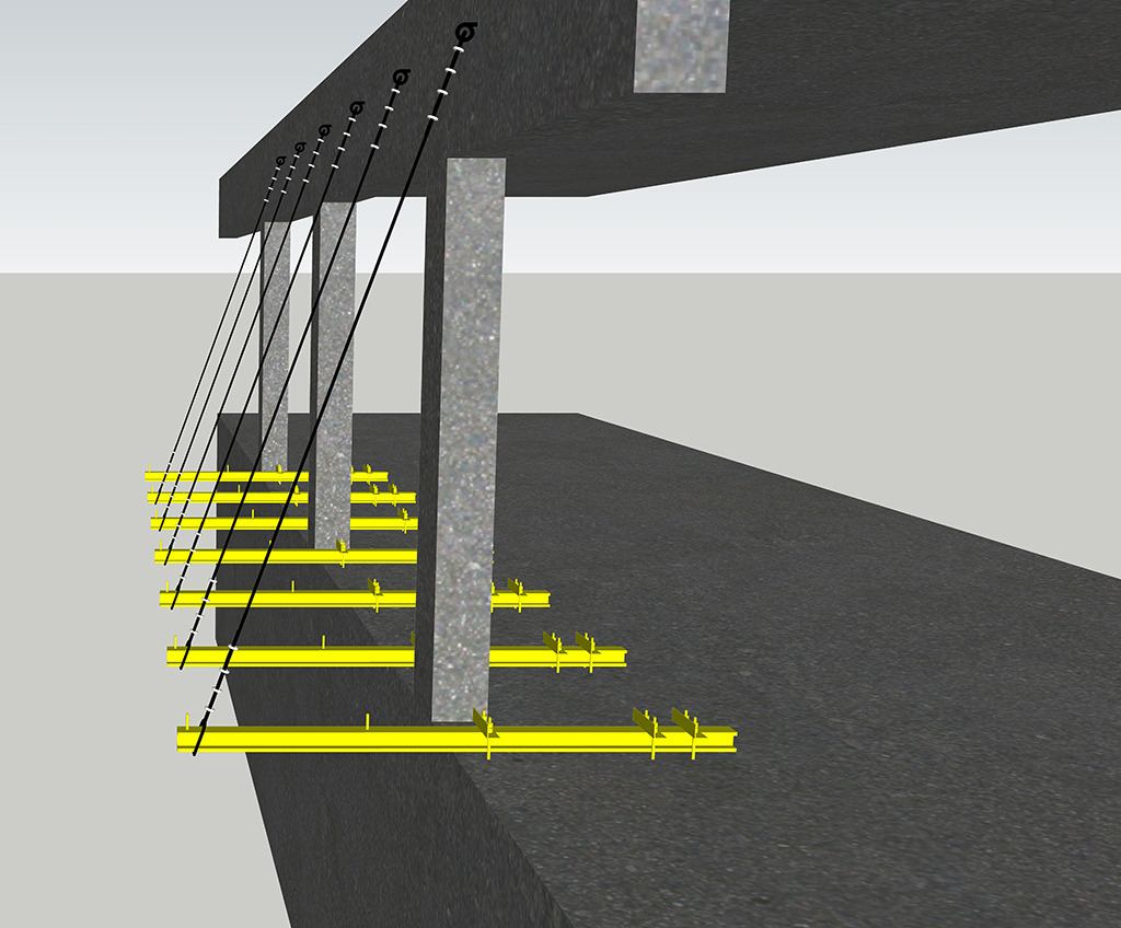 反拉钢丝绳建筑安全标准化模型模板下载(图片