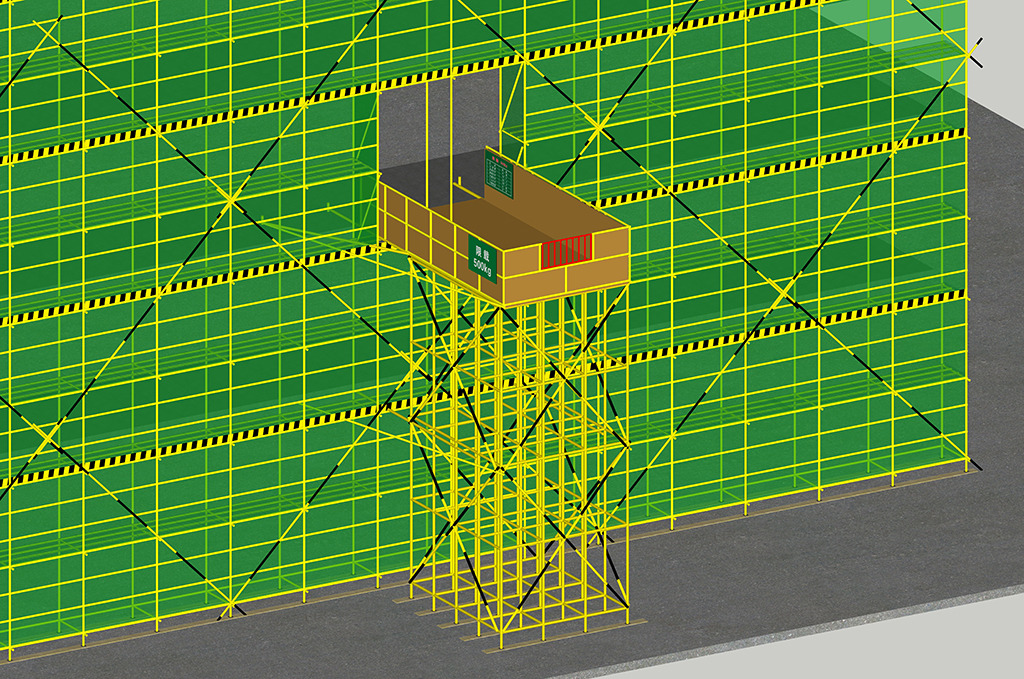 落地钢平台建筑安全标准化模型模板下载(图片