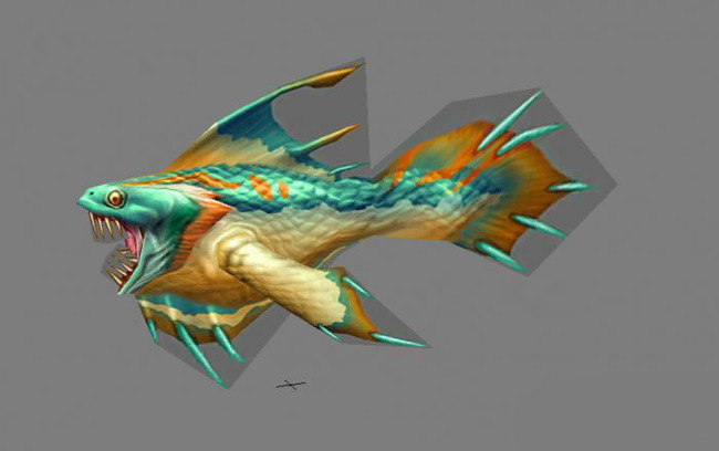 3D食人鱼游戏模型模板下载(图片编号:136370