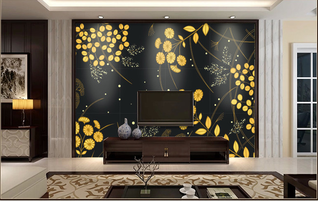 日式春生背景墙欧式简欧新中式背景墙高清图片