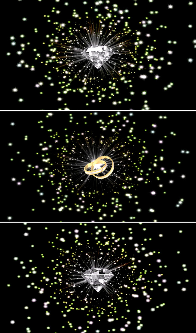 高清婚礼钻石戒指粒子星光视频2款模板下载(图