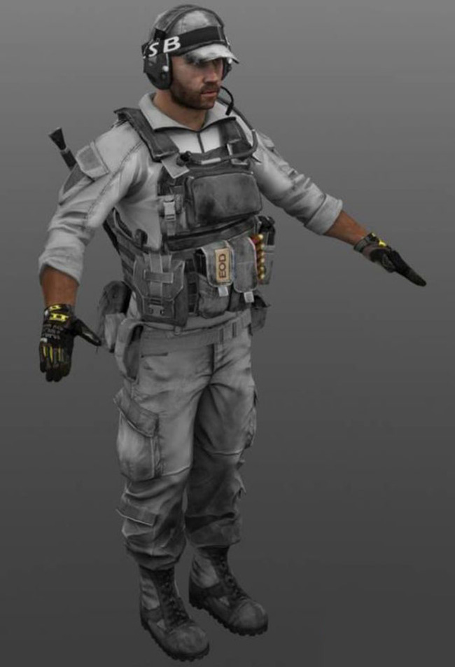 特战部队军人3D模型模板下载(图片编号:1365