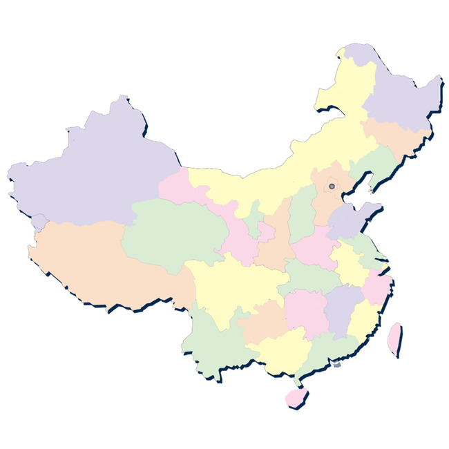 中国地图分颜色模板模板下载(图片编号:13663