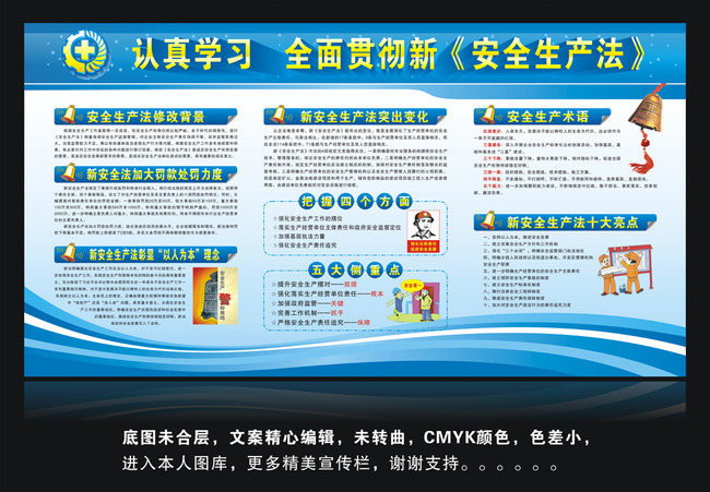 新安全生产法宣传栏模板下载(图片编号:13666