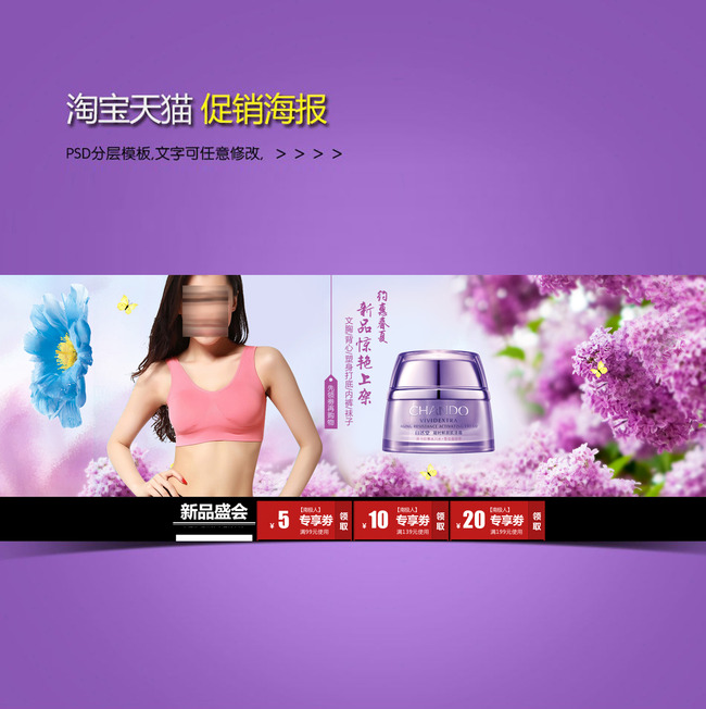 淘宝<em>天猫</em>夏季女装<em>胸罩</em>内衣海报店铺模板下载(