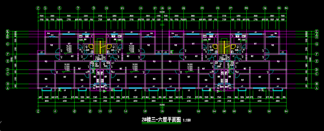 建筑户型平面图40CAD天正建筑T20模板下载(