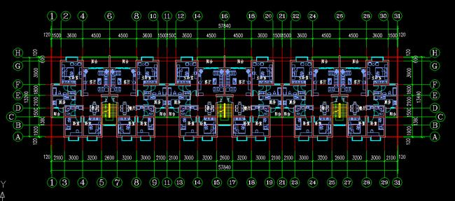建筑户型平面图46CAD天正建筑T20模板下载(