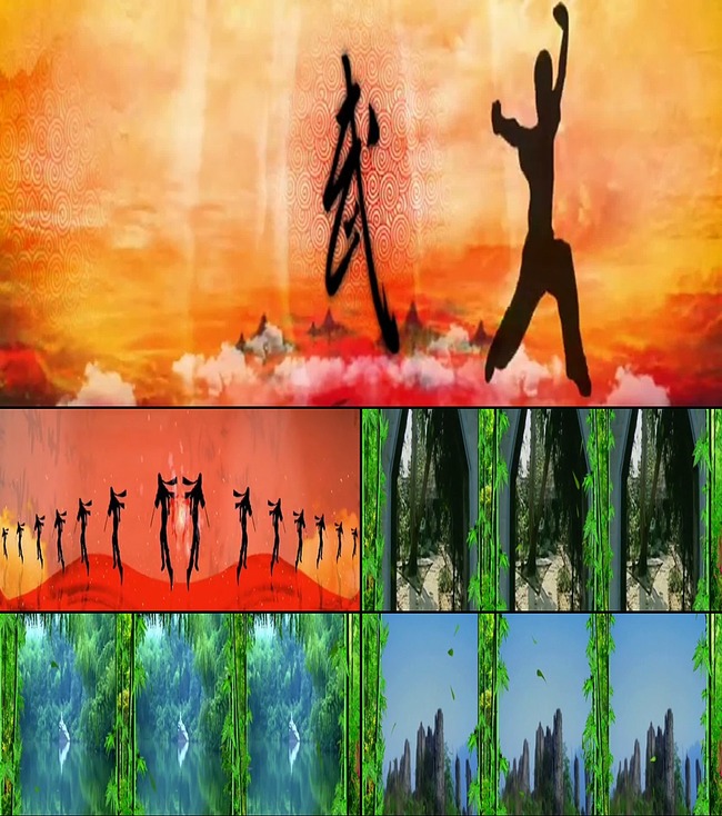 中国风武术武侠武功LED大屏幕视频模板下载(