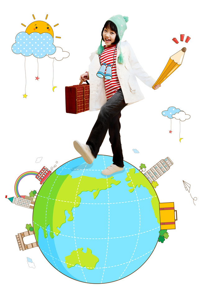 小小地理学家小学教室粘贴画宣传画模板下载(