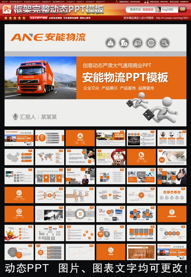 安能物流框架完整通用版动态ppt模板模板下载