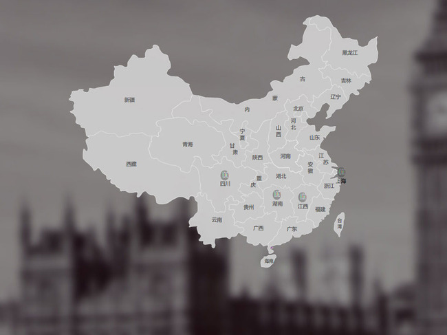 flash地图动画效果销售网络中国地图模板下载(