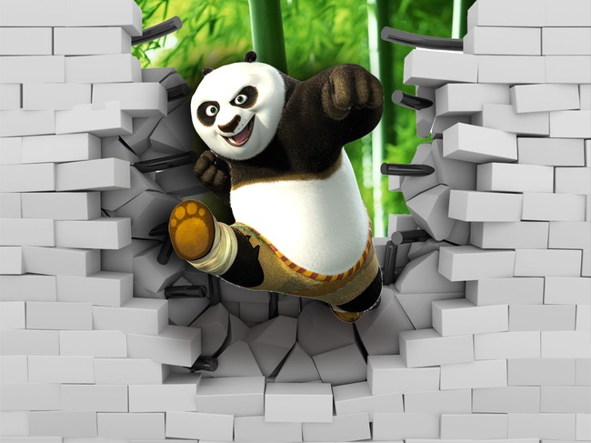 3d背景,功夫熊猫来了模板下载(图片编号:1381