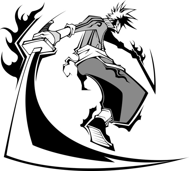 漫画武士战斗游戏角色人物设计