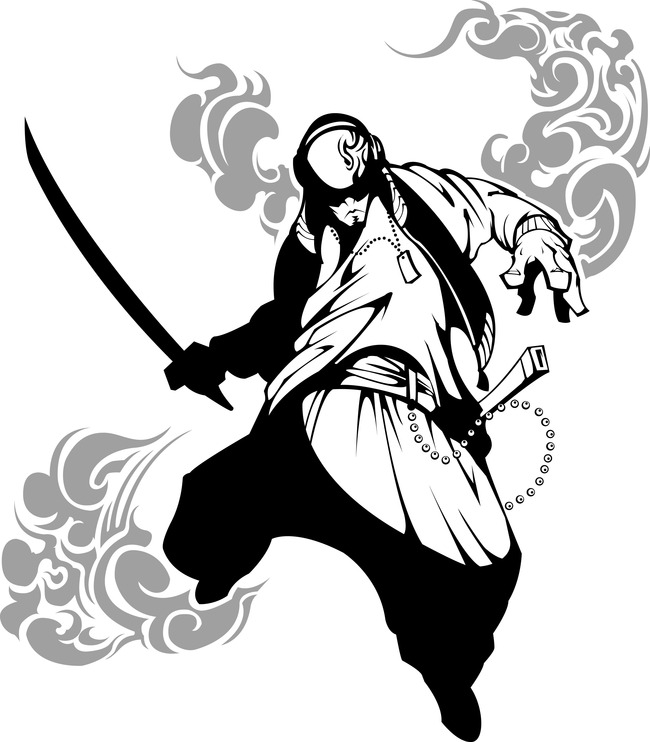 漫画武士战斗游戏角色人物设计