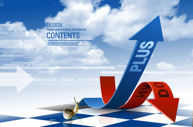 创意箭头蓝色地砖科技宣传海报背景模板下载(