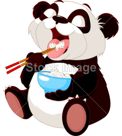 可爱熊猫吃米图片素材(图片编号:50006166)_中