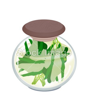 A Jar of Delicious Pickled Chinese Broccoli图片