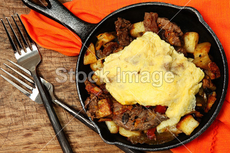 Texas Skillet Breakfast with Steak, Potato and 
