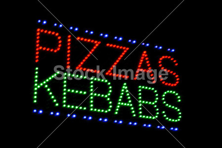 比萨饼烤串发光二极管符号(图片编号5006356