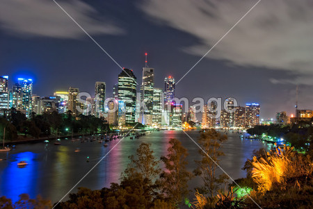 在夜-昆士兰-澳大利亚布里斯班市图片素材(图片