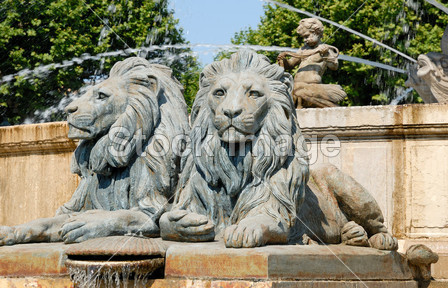 狮子雕像在普罗旺斯地区艾克斯,法国南部图片