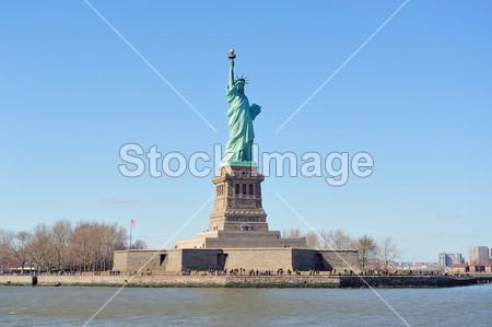 美国纽约市曼哈顿自由女神像的图片素材(图片