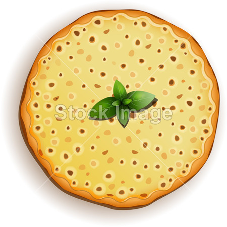 Classic italian pizza Margarita bianca图片素材