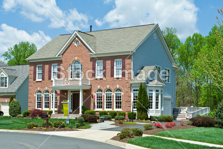 出售砖单家庭房子首页郊区美国图片素材(图片