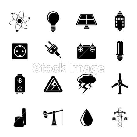Silhouette Power and electricity industry icons图