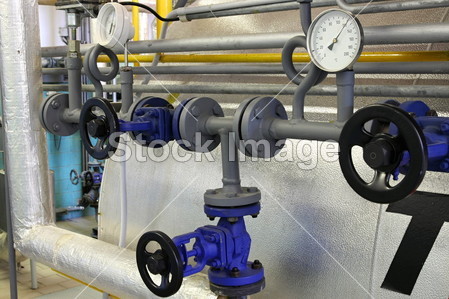 蒸汽管道与阀门和压力表图片素材(图片编号:5