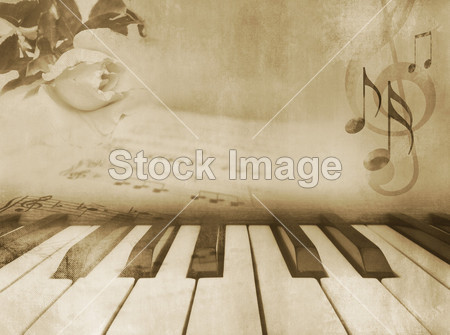 音乐背景-复古钢琴设计图片素材(图片编号:501
