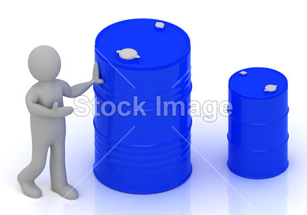 3d 小的人显示了一桶石油图片素材(图片编号:5