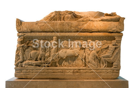 古代希腊石棺装饰着孤立的伊利亚特 》 中的场