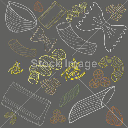 Pasta collection drawings vector set图片素材(图