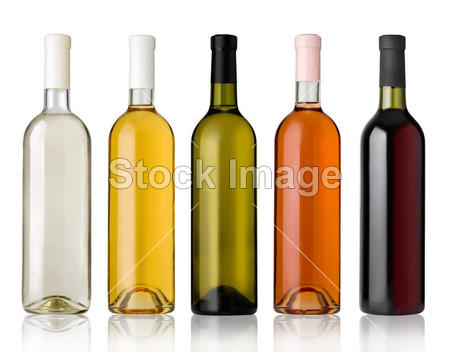 白色、 玫瑰金及红葡萄酒瓶一套图片素材(图片