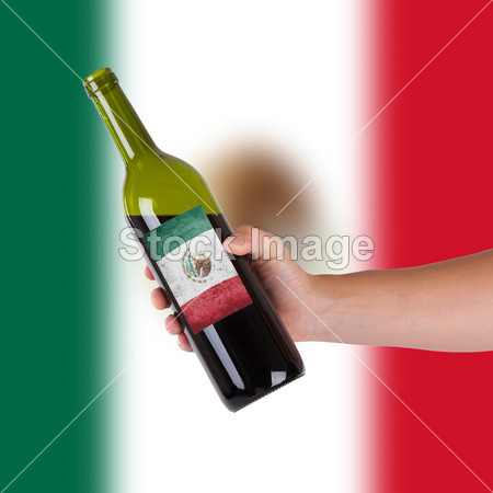 手拿着一瓶红酒图片素材(图片编号:50238996