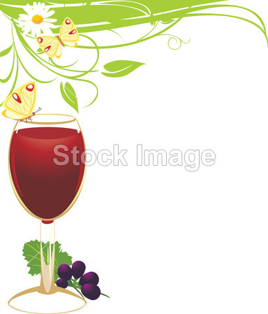 杯红酒的葡萄藤。春天作文图片素材(图片编号