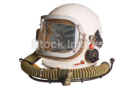 孤立的白色俄罗斯苏联红军飞行员头盔图片素材