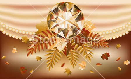 秋季邀请卡与珍贵的宝石,矢量图图片素材(图片