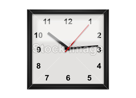 用手表或白墙上的时钟时间概念图片素材(图片