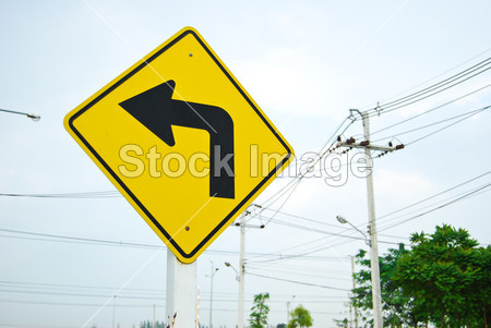 转左的交通标志符号图片素材(图片编号:50330